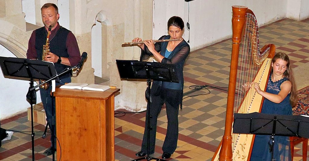 Die Oebisfelder Familie Wolf bereicherte mit einem musikalischen Intermezzo den Gottesdienst.
