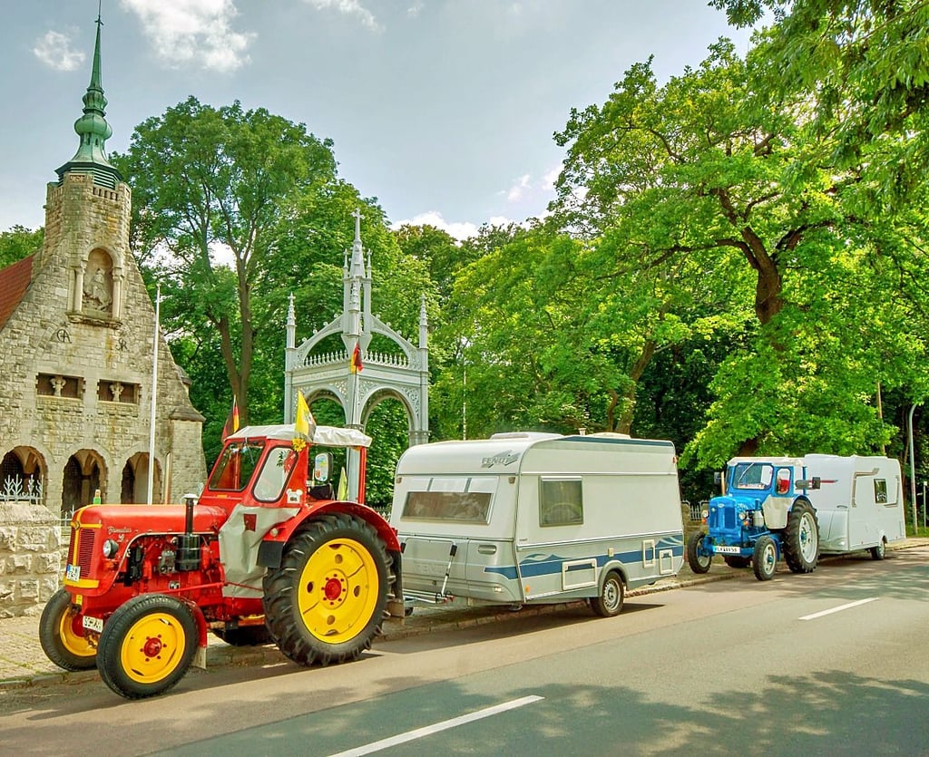 Das Ziel der letzten Etappe auf der Burgenland-Tour: die Gustav-Adolf-Gedenkstätte in Lützen.