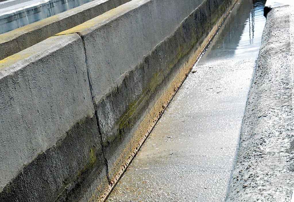 Das oben schwimmende Fett wird im Sand- und Fettfang des Klärwerkes Gardelegen vom Abwasser abgezogen.
