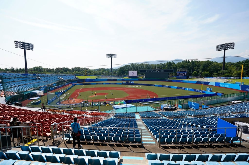 In Tokio wird bereits Softball gespielt.