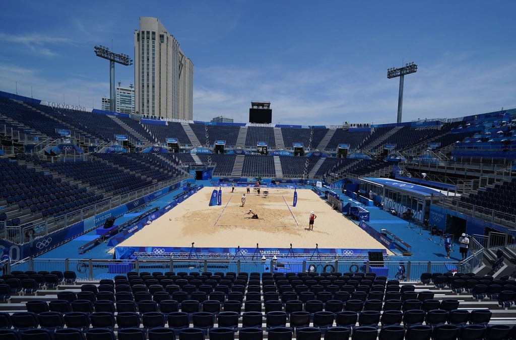 Das Beachvolleyball-Stadion in Tokio.