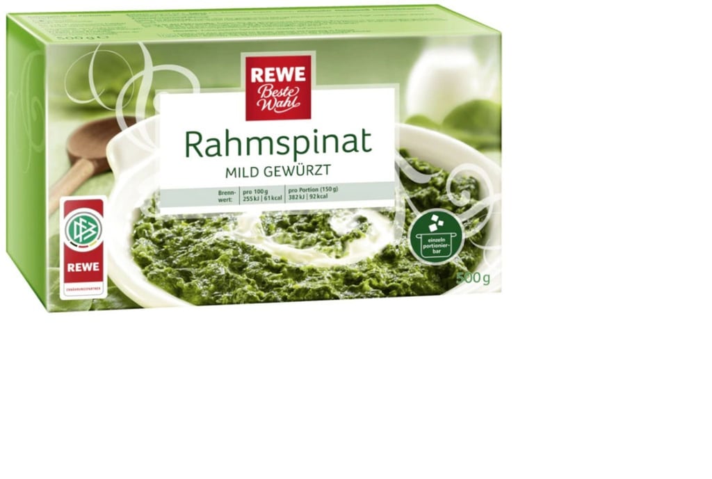 Der Tiefkühlkost-Hersteller Ardo ruft zwei Chargen Tiefkühlspinat des Typs „REWE Beste Wahl, Rahmspinat portioniert mild gewürzt, 500g“ zurück.