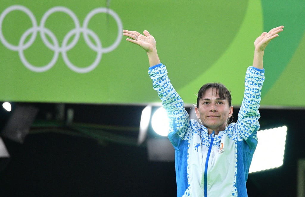 Turnerin Oksana Chusovitina startet zum achten Mal bei den Olympischen Spielen.