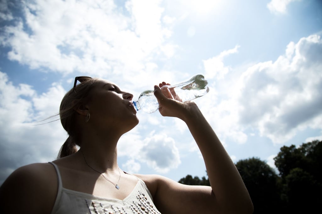 Mindestens 1,5 Liter Flüssigkeit sollte man bei sommerlichen Temperaturen täglich trinken - am besten Wasser, ungesüßte Tees oder Schorlen.