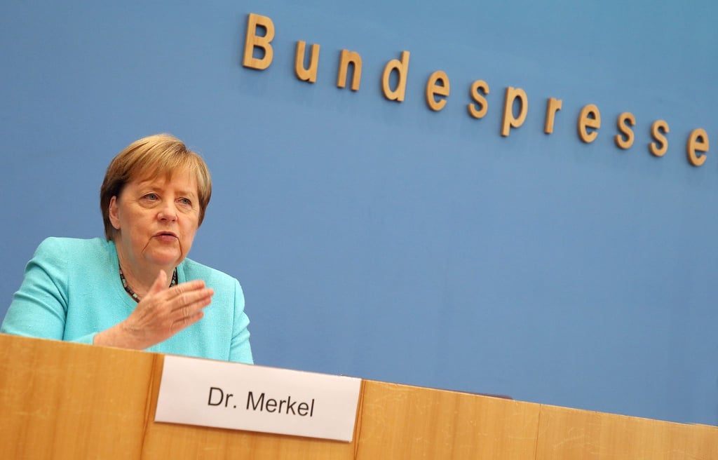 Bundeskanzlerin Angela Merkel (CDU) in der Bundespressekonferenz in Berlin.