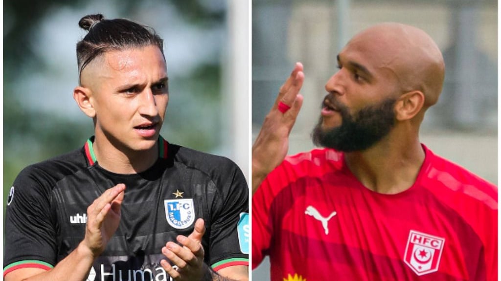 Baris Atik (l.) ist der Star im Kader des FCM, beim HFC ruhen die Hoffnungen einmal mehr auf Terrence Boyd (r.).