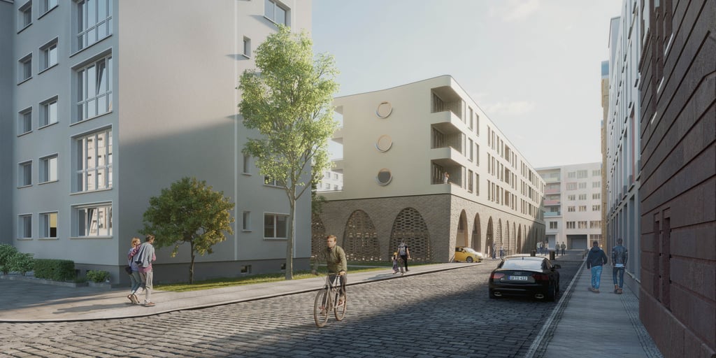 Der geplante Neubau der "Die Stadtfelder"-Wohnungsgenossenschaft eG in der Prälatenstraße in Magdeburg.