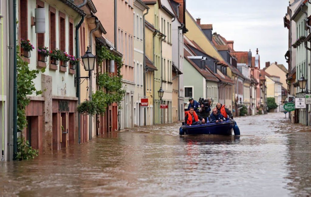 In der Innenstadt von Grimma am 3. Juni 2013.