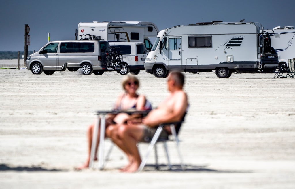 Camper am Strand von St. Peter-Ording.