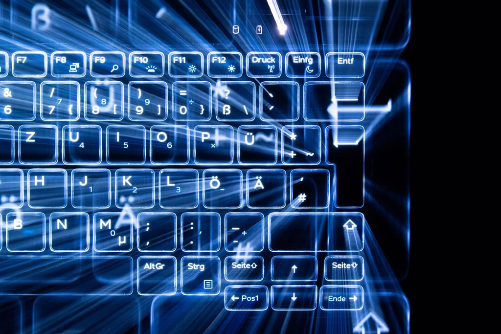 Tasten einer beleuchteten Tastatur.