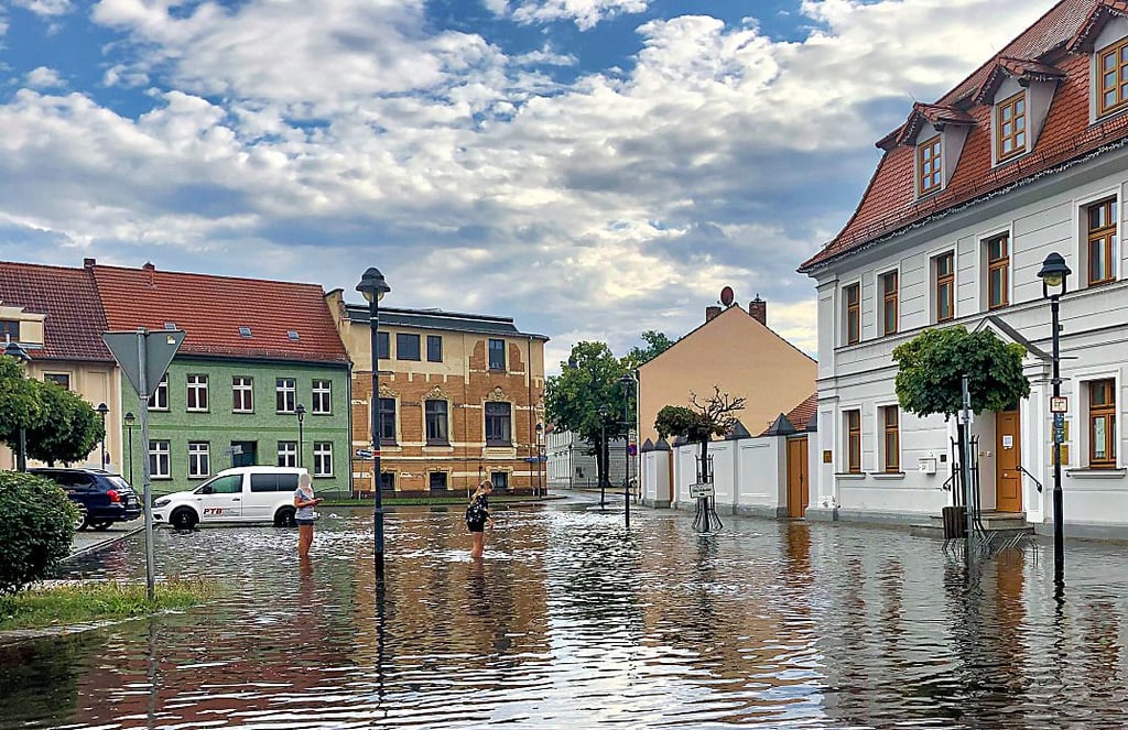 Starker Regen bringt Gommerns Regenwasserkanäle an ihr Grenzen, so wie hier im August 2020.