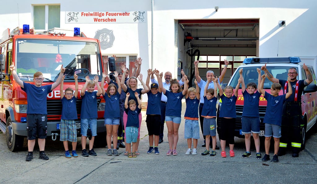 Die Mitglieder der Kinder- und Jugendfeuerwehr Werschen hatten im Juli ihren ersten Dienst.