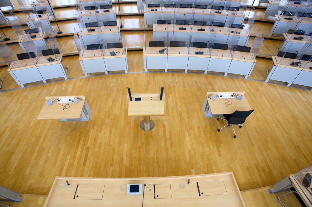 Der Plenarsaal im Landtag von Sachsen-Anhalt.