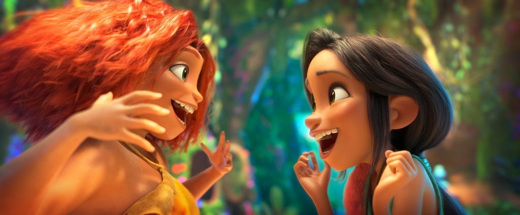 Eep Crood (l) und Dawn Betterman in einer Szene des Films "Die Croods - Alles auf Anfang".
