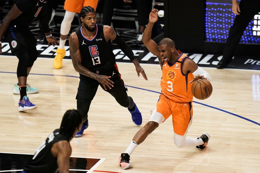 Chris Paul (r.) im Spiel gegen die Los Angeles Clippers.
