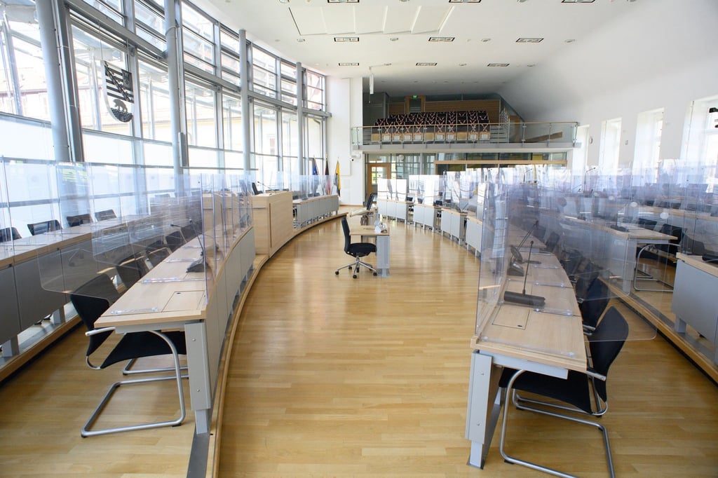 Der Plenarsaal im Landtag von Sachsen-Anhalt.