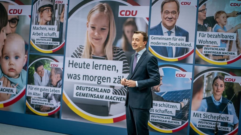 Paul Ziemiak, CDU-Generalsekretär, stellt die Kampagne der CDU Deutschlands für die Bundestagswahl vor. | Aktuell