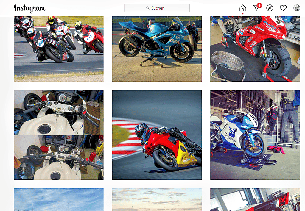 In den sozialen Medien wird Oschersleben hauptsächlich mit dem Mororsport in Verbindung gebracht. Dieser Instagram-Feed erscheint, wenn man nach #oschersleben sucht.