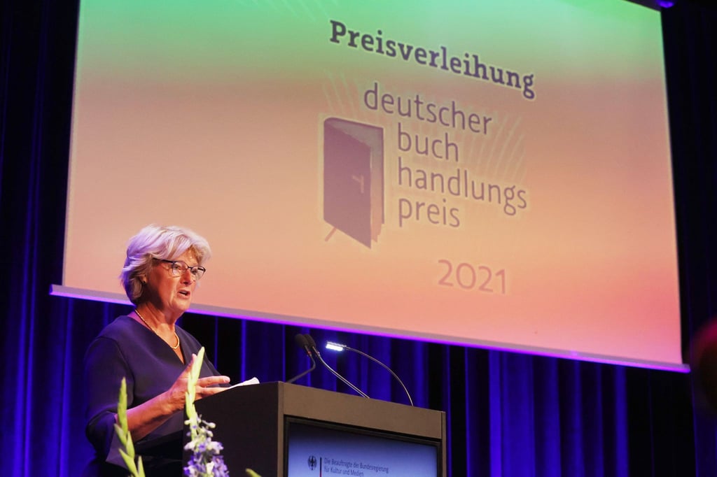 Kulturstaatsministerin Monika Grütters (CDU) bei der Verleihung des Deutschen Buchhandlungspreises.