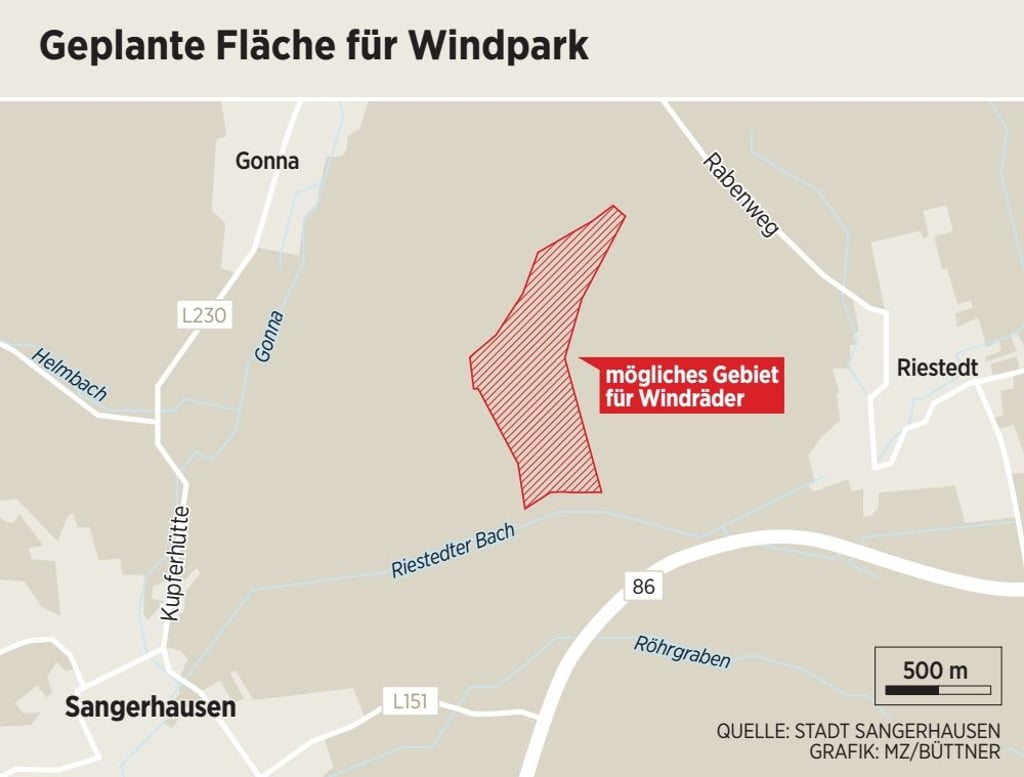 Die geplante Fläche für den Windpark nahe Riestedt