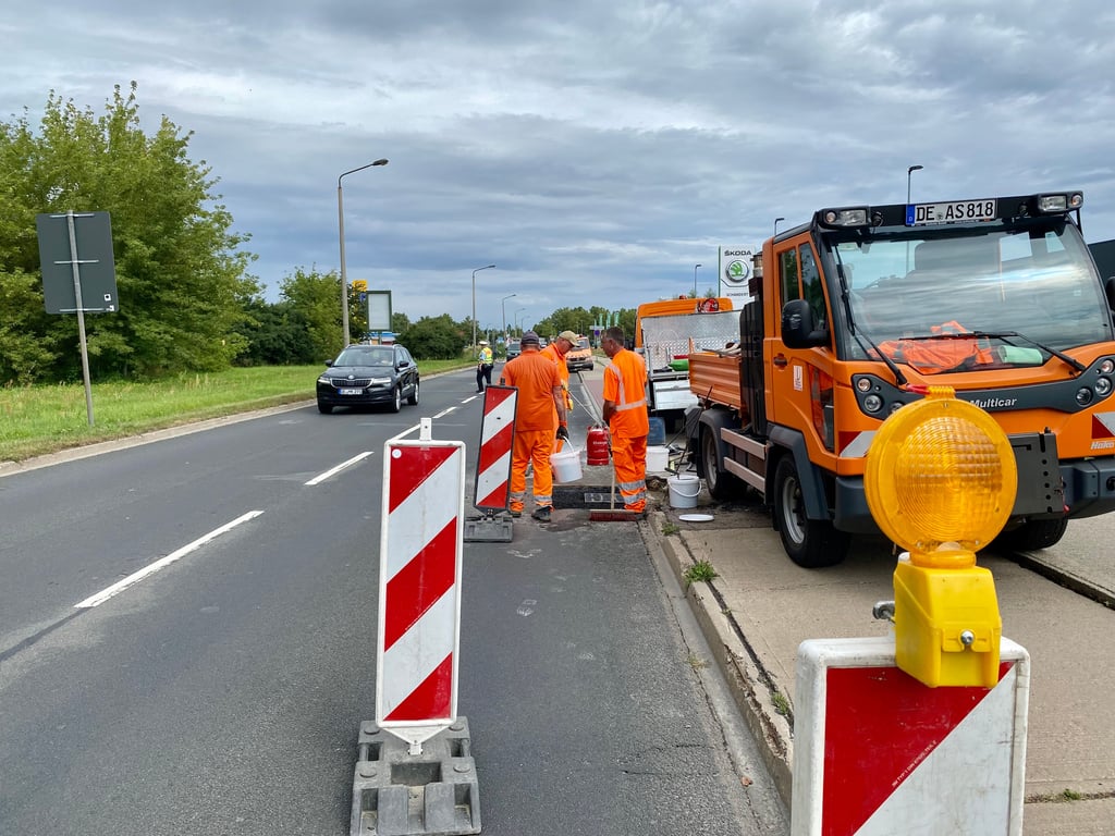 In der Mannheimer Straße ist ein Regenwasserkanal eingebrochen