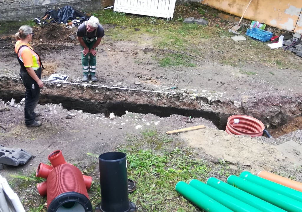 Die Rettungsgrabung in Dreileben erstreckte sich über etwa 40 Meter und verlaufen genau im Bereich der zu verlegenden Rohre.