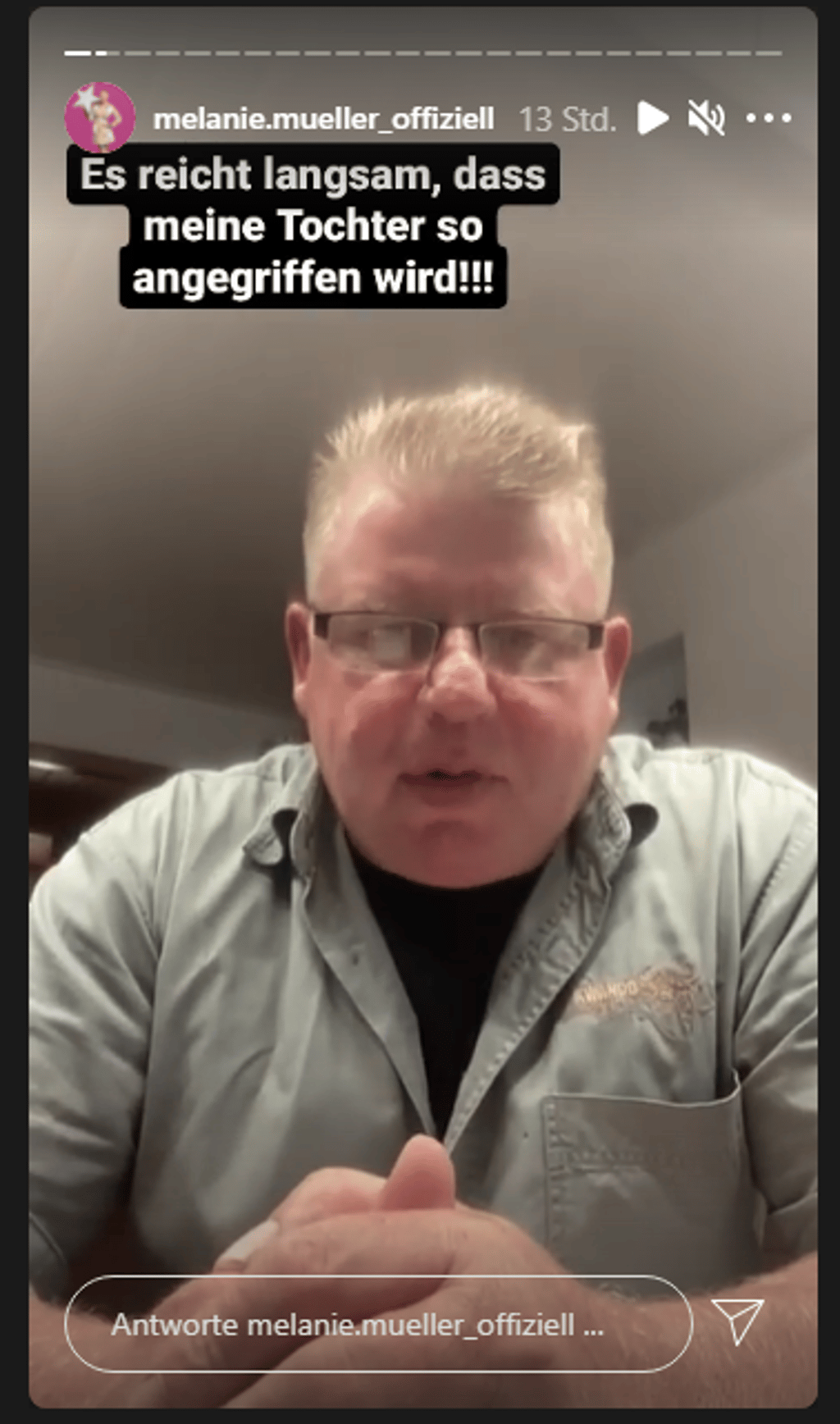 Vater Alfons Müller unterstützt seine Tochter über Instagram.
