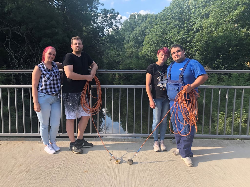 Hobby-Metallangler Alina Hundt, Philipp Gehlmann, Jenny Kallasch und Alexander Kudlek.