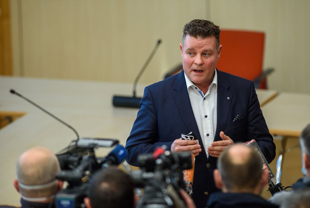 Markus Kurze, medienpolitischer Sprecher der CDU im Magdeburger Landtag, vor Journalisten während der Krise der Kenia-Koalition im Herbst vergangenen Jahres.