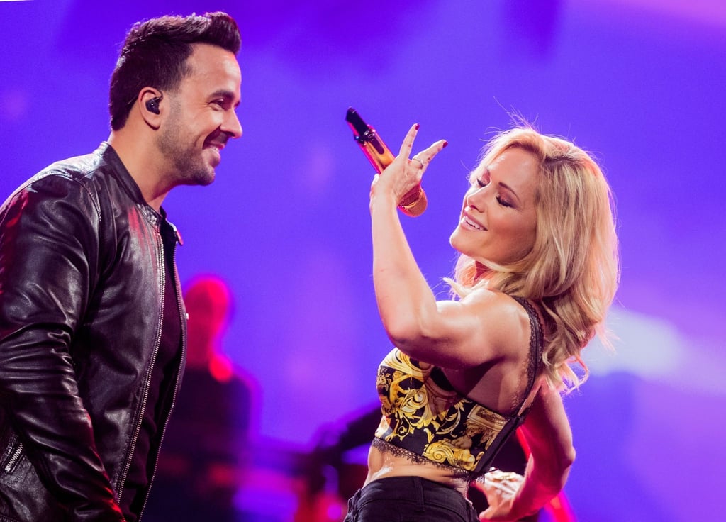 Deutsch-Popstar Helene Fischer mit Luis Fonsi 2018 in Düsseldorf.