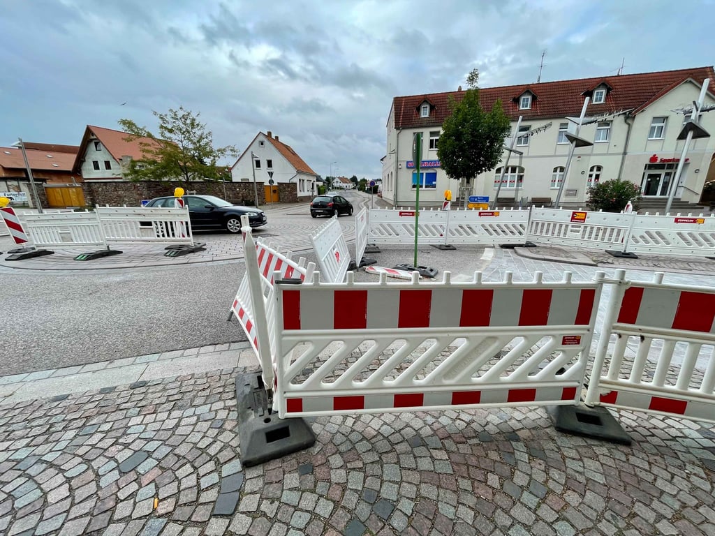 Baustelle im Breiteweg in Barleben.