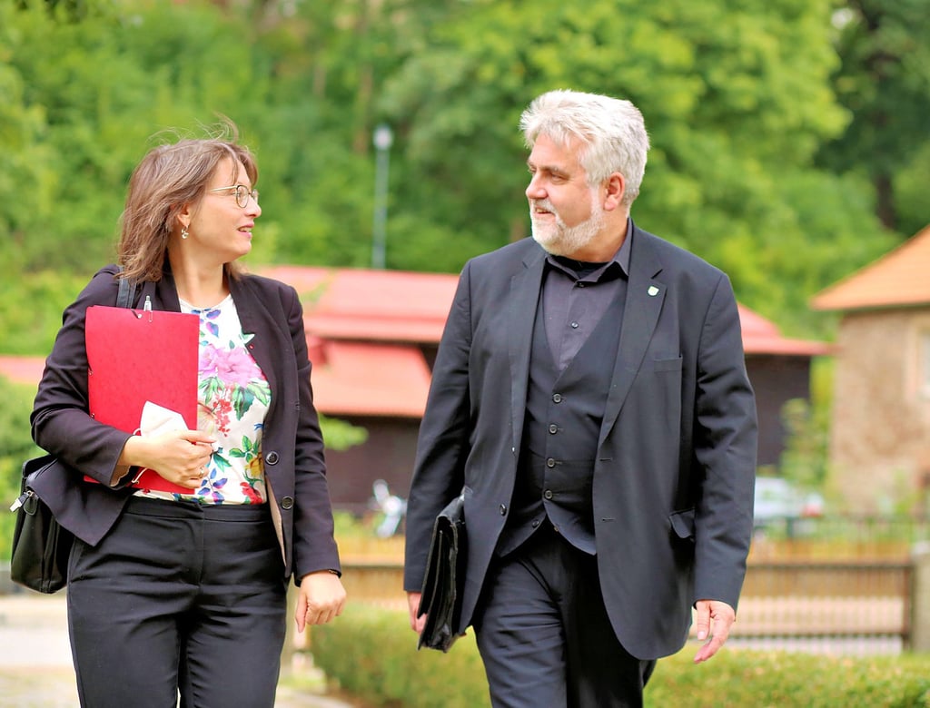 Rote Handschrift im Koalitionsvertrag: Katja Pähle und Armin Willingmann bei der Regionalkonferenz im Harz.