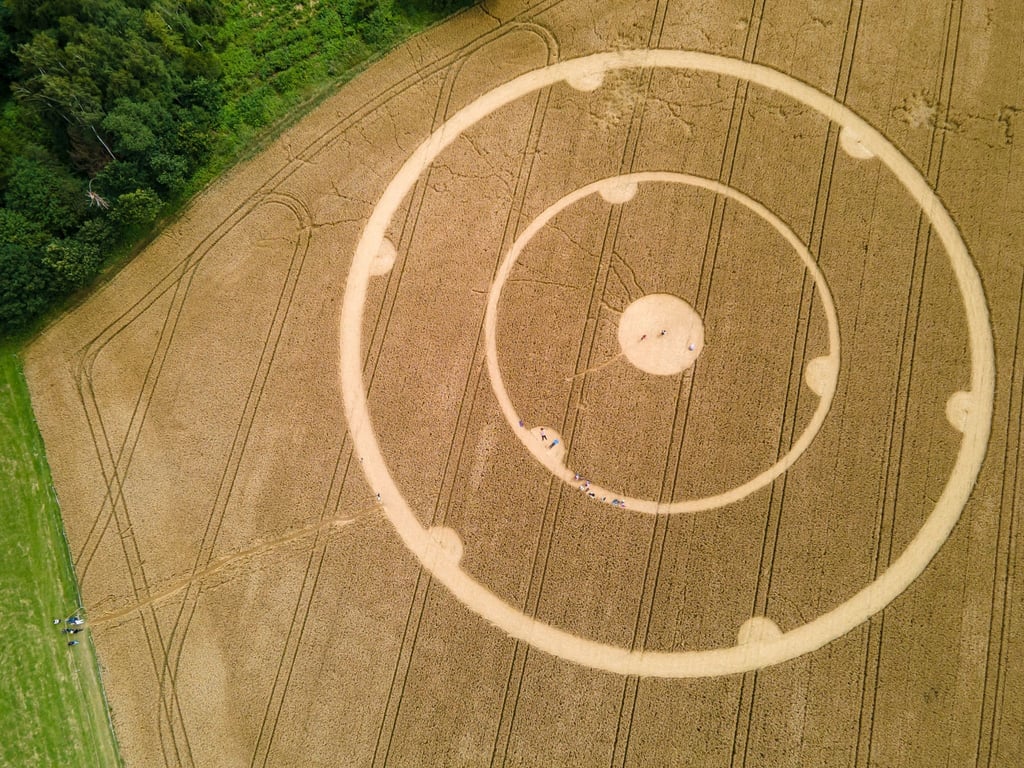 Wer war das? Kornkreis in einem Weizenfeld in Gauting.