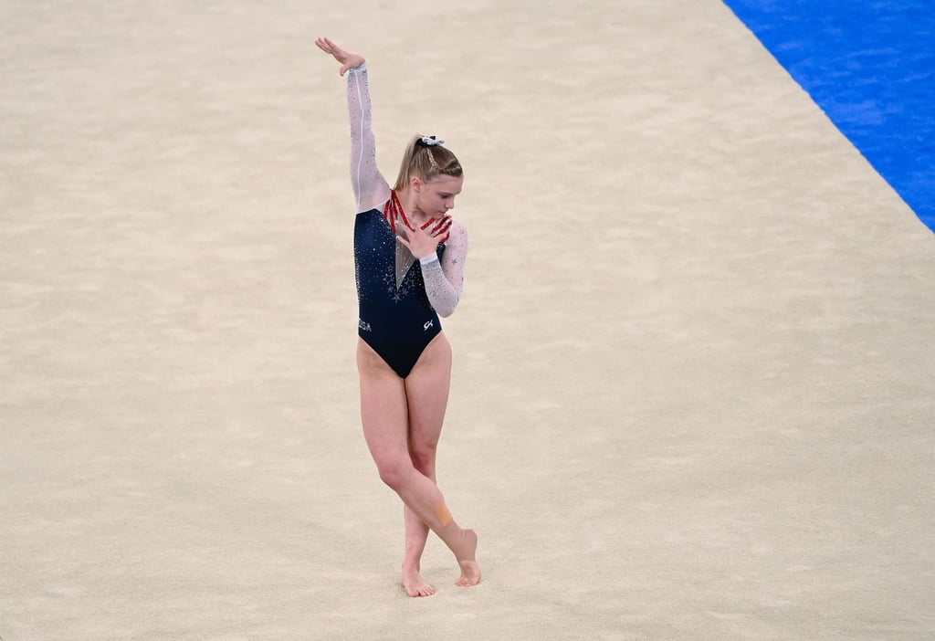Die US-Amerikanerin Jade Carey gewinnt olympisches Gold am Boden.