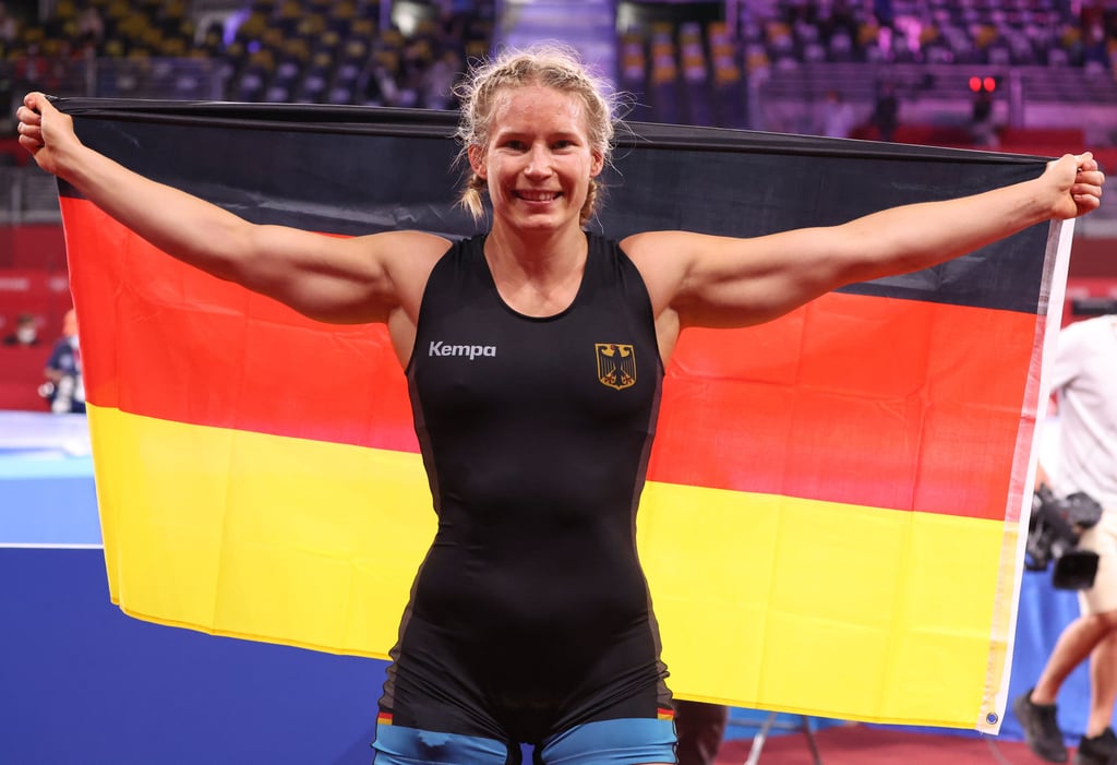 Aline Rotter-Focken (Deutschland) feiert nach der Partie