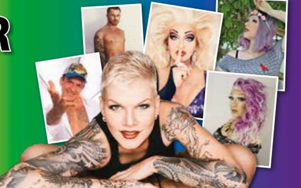 Der Flyer für die Veranstaltung ?We are queer? mit der ehemaligen RTL-Dschungelqueen Melanie Müller (vorn) und anderen bekannten Gesichtern verspricht eine Menge bunter Unterhaltung.