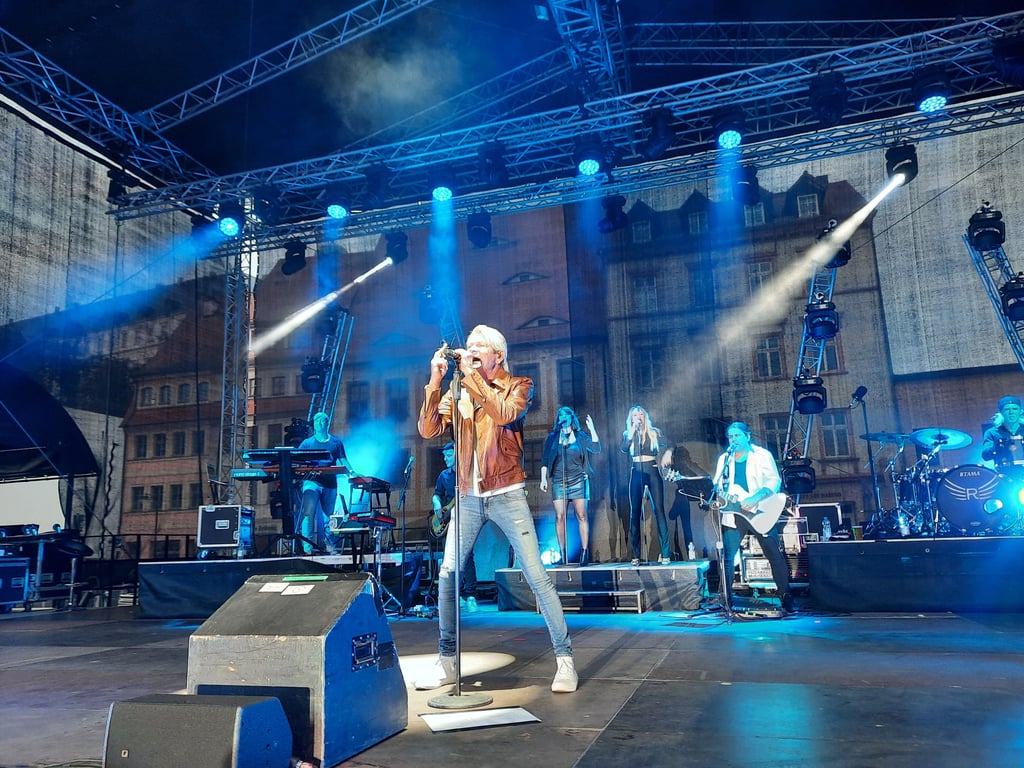 Matthias Reim bei seinem Konzert am Freitag in Weißenfels.