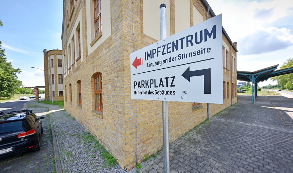 Das Impfzentrum im Chemiepark Areal A in Wolfen