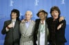 Die Rolling Stones - Ron Wood (l-r), Charlie Watts, Keith Richards und Mick Jagger - auf der Berlinale 2008.