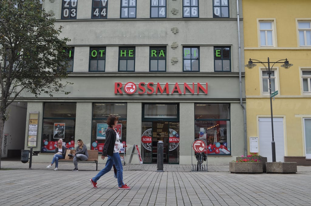 Die Rossmann Filiale in Weißenfels in der Jüdenstraße