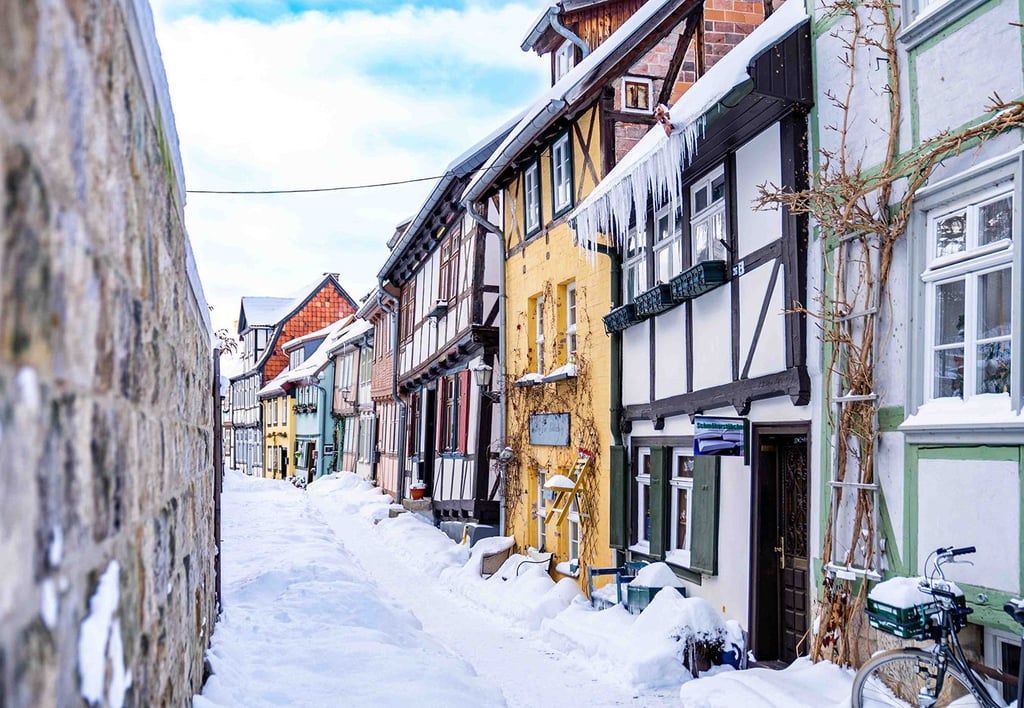 Das Siegerbild von Andrea Fleischmann zeigt den Quedlinburger Schlossberg. Entstanden ist es im Februar 2021.