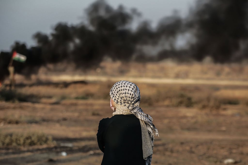 Protest an der Grenze zu Israel. Bei Konfrontationen zwischen Palästinensern und israelischen Soldaten wurden zahlreiche Menschen verletzt.
