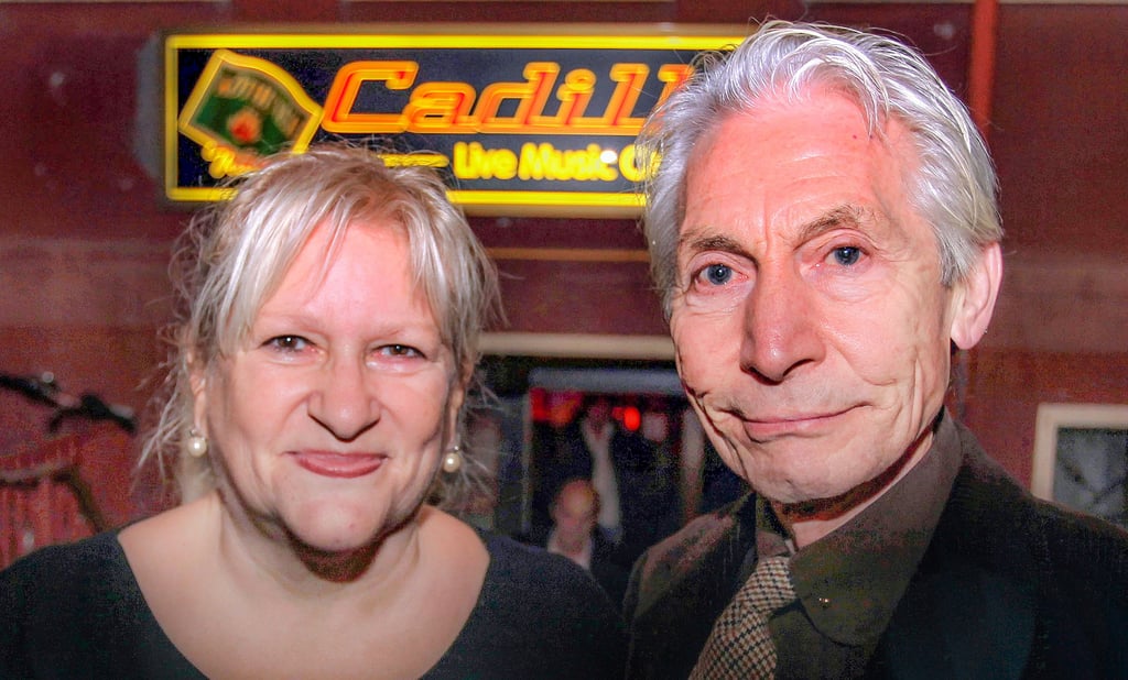 Bianka Mrosek-Zabel mit Charlie Watts im Dessauer Cadillac.
