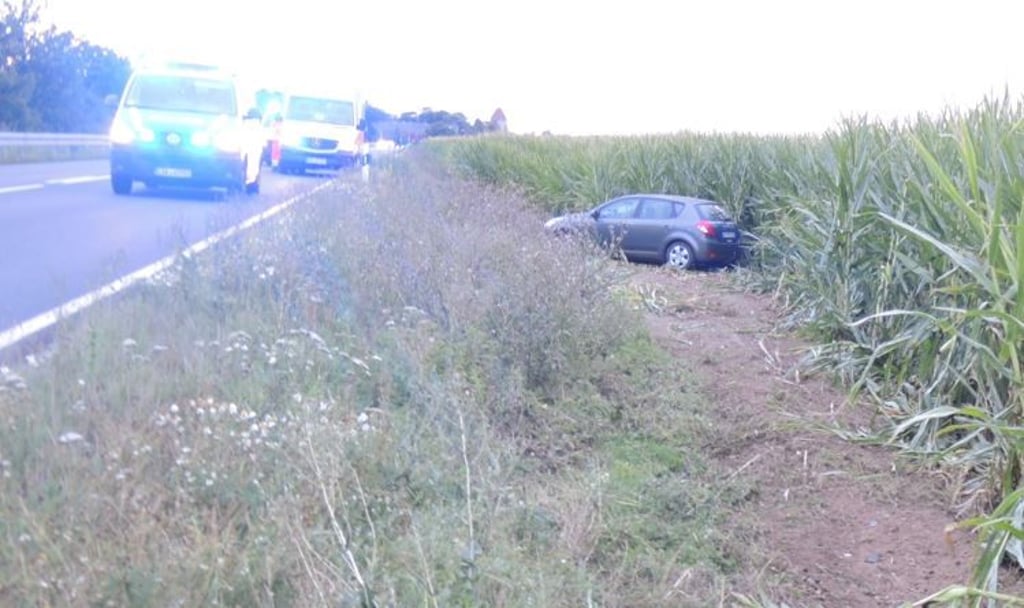 Im Maisfeld bei Buchholz war diese Fahrt zu Ende. Auslöser für den Unfall war wahrscheinlich ein Streit eines Paares aus dem Landkreis Stendal.