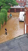 Wasser über Wasser in Stolbergs Innenstadt.