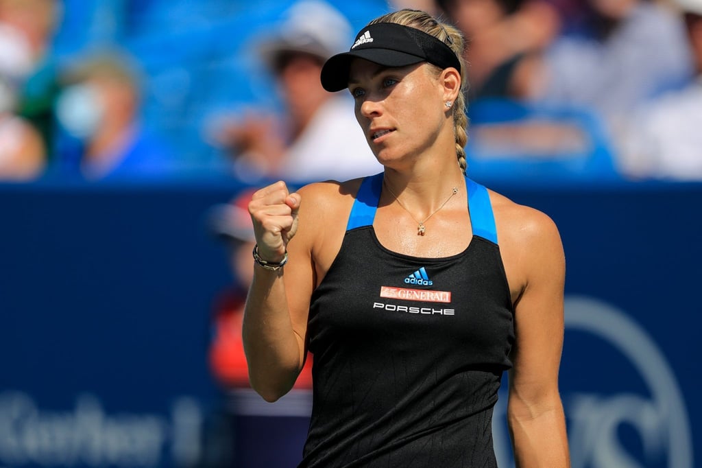 Angelique Kerber jubelt nach einem Punktgewinn.