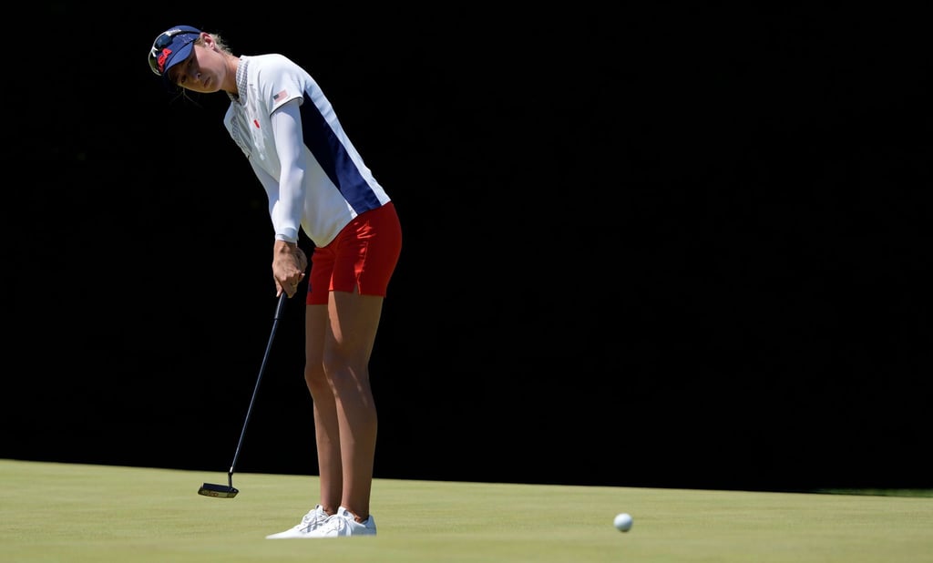 Nelly Korda ist nach dem ersten Tag beim olympischen Golfturnier Zweite.