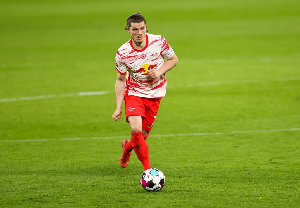 RB Leipzigs Mittelfeldspieler Marcel Sabitzer am Ball.