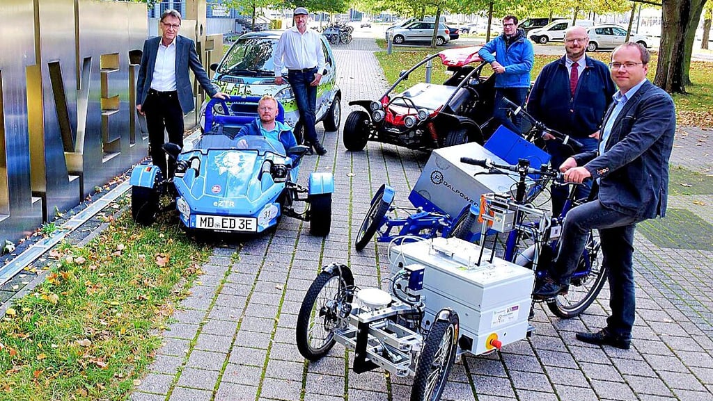 Eine Flotte von E-Lastenrad bis E-Mobile hatte die Otto-von-Guericke-Universität im vergangenen Jahr präsentiert. Die Magdeburger Universität forscht in mehreren Bereichen an neuartigen Verkehrslösungen.