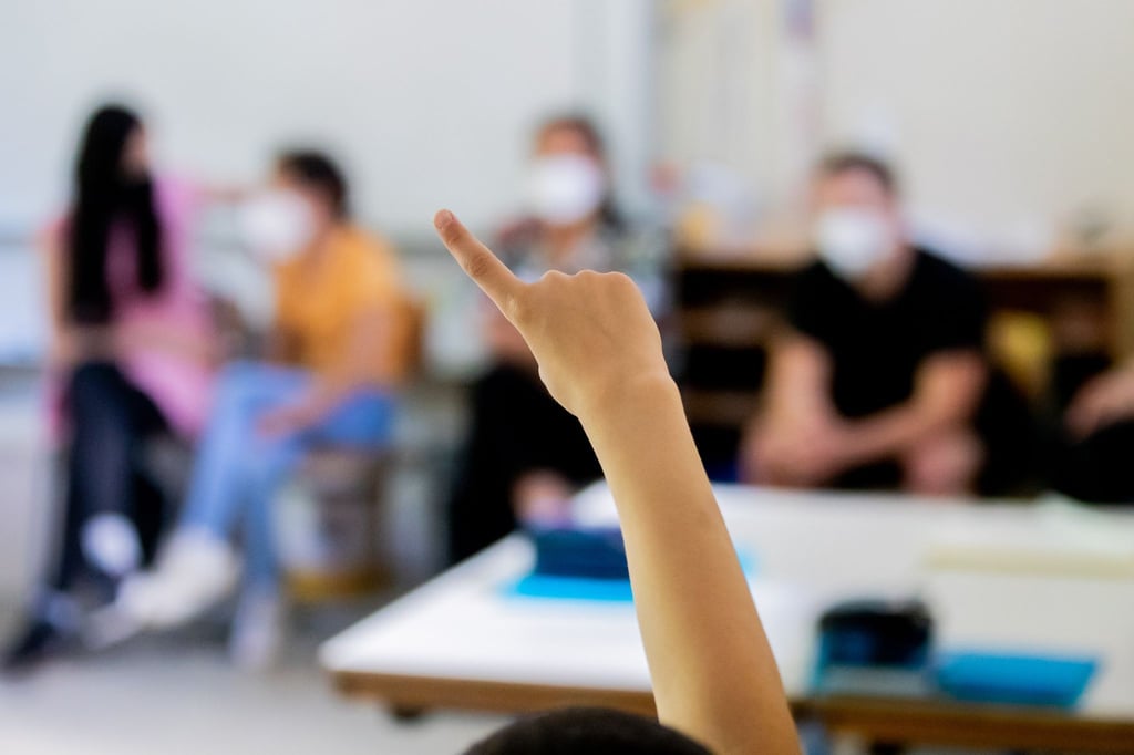Ein Schüler meldet sich.
